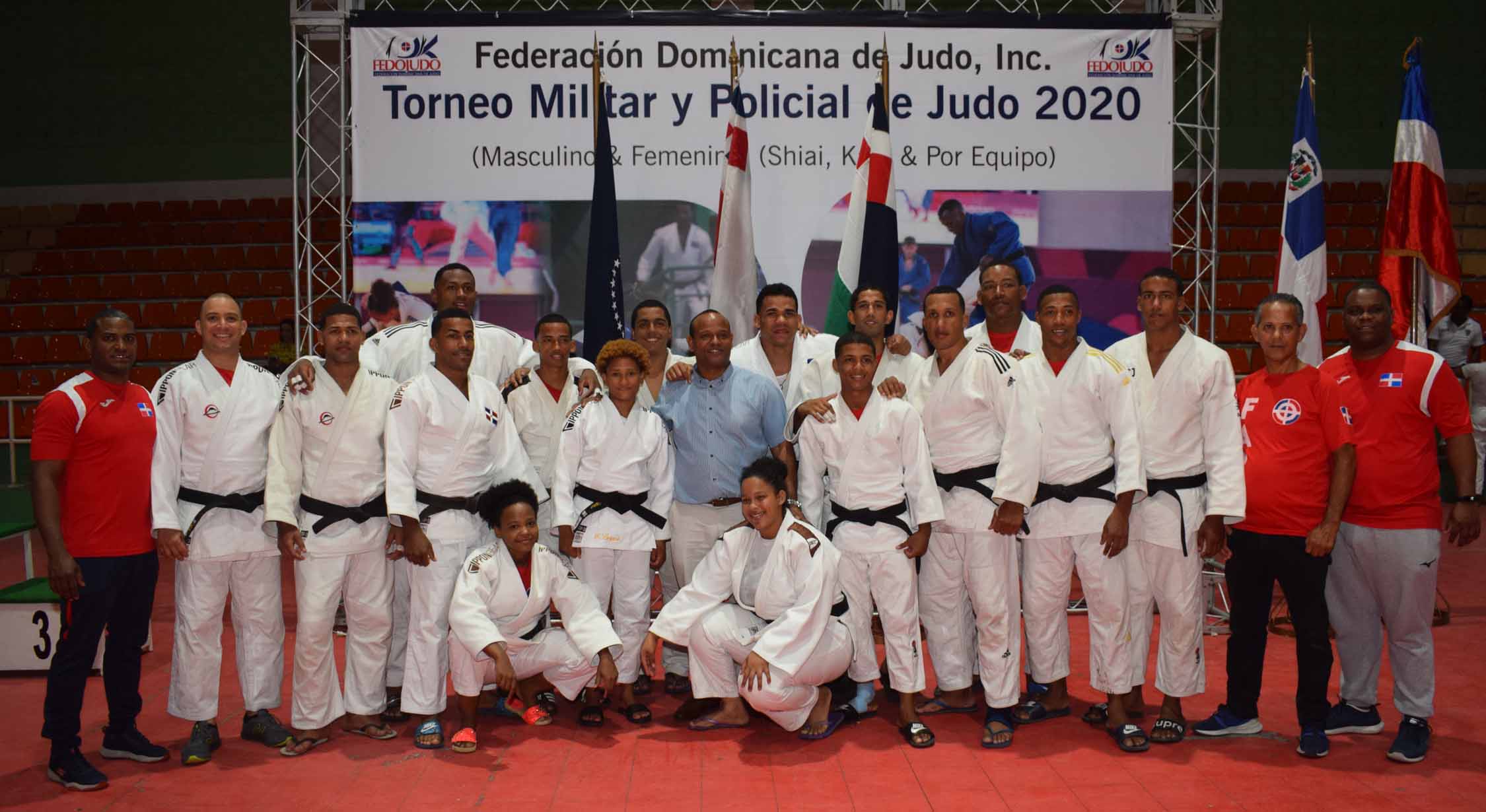 Integrantes del equipo de judo de la FARD, campeones del torneo de judo de los Juegos Militares y Policiales.